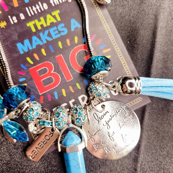 TURQUOISE BULLET PENDANT CHARM BRACELETS - Picture 5 of 5